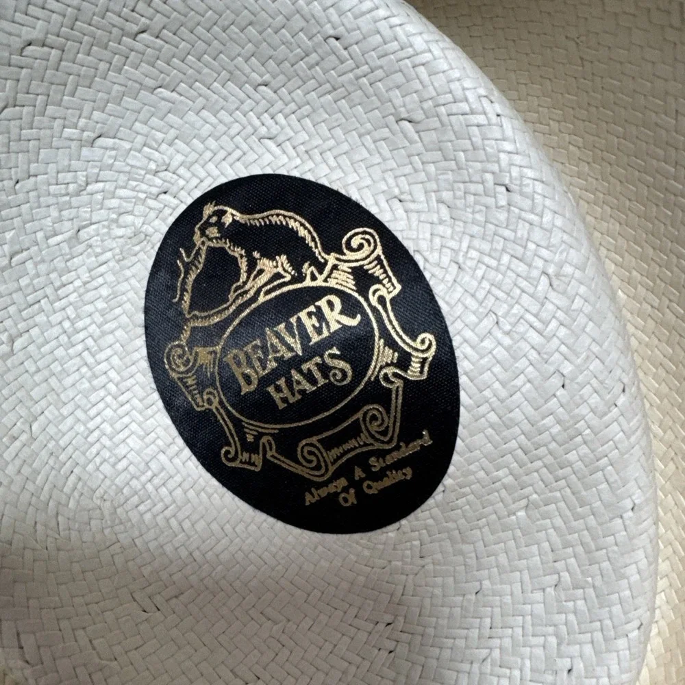 Vintage Beaver Brand "Panacool" Straw Hat Southwestern Fedora M 56-57 - Picture 6 of 8